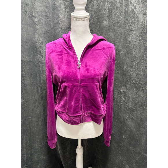 NWT Bling Juicy Couture Violet Sunset Purple Velour Tracksuit Size Large Glam - Picture 4 of 12